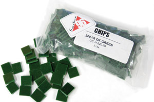 System 96 Dark Green 1/2 Square Chips