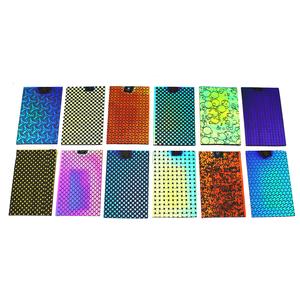 96 COE Dichromagic Laser Patterns Sample Set On Thin Black, ATF 4x4 Patterned Glass