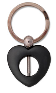 Black Bead Heart Key Chain
