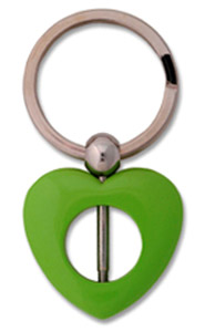 Pea Green Heart Key Chain