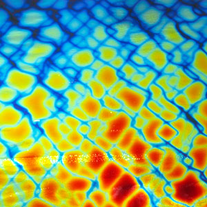 96 COE 20 x 20 DichroMagic Groovy Tie Dye On Thin Clear, ATF Full Sheet Patterns