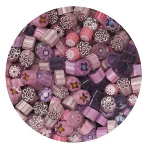 Pink & Purple Millefiori Mix, Millefiori