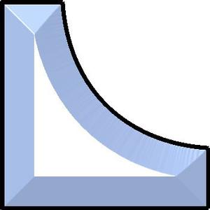 3.5 X 3.5 X 1 Corner Bevel (elbow), Corners