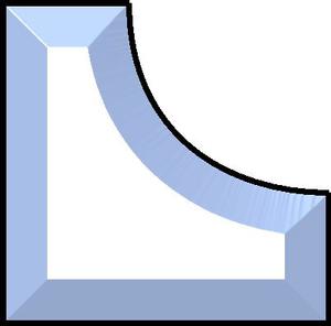 4 X 4 X 1.5 Corner Bevel (elbow), Corners