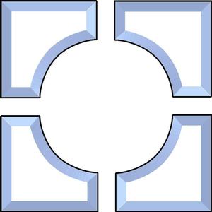 5 X 5 X 2 Corner Bevel (elbow), Corners