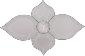 Stylized Flower Bevel Cluster, Floral Clusters