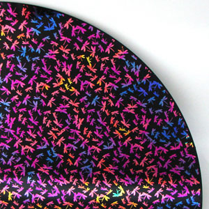 96 Coe Dichroic Dragonfly On Thin Black - 1/4 Sheet