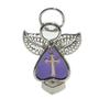Mauve Mini Cross Angel Figurine