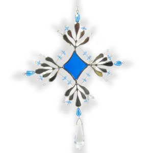 Blue Teardrop Snowflakes - 2 Pack