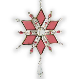 Mauve Diamond Snowflakes - 2 Pack