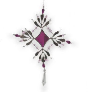 Mauve Teardop Snowflakes - 2 Pack