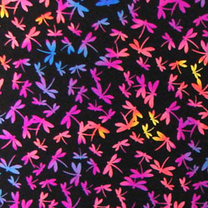 4 X 4 Dichroic Dragonfly On Thin Black - 96 Coe