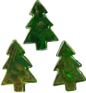 Green Iridized Tree Glass Gems, Mosaic Tesserae Sale