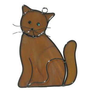 Amber Kitty Suncatcher