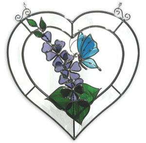 Butterfly Crystal Heart Panel
