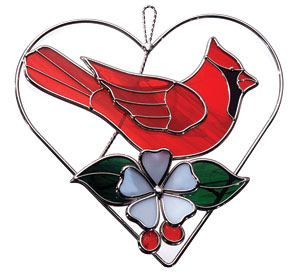 Cardinal and Dogwood Heart Panel