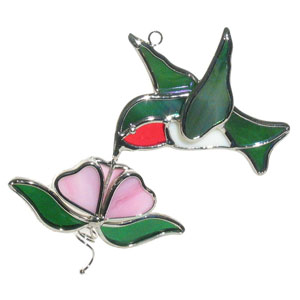 Pre-made Hummingbird And Flower Bird Suncatcher