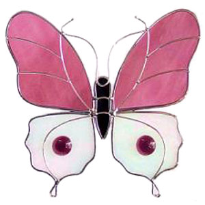 Large Pink Butterfly Suncatcher