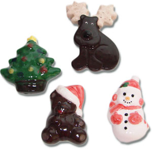 Bisque Embellishment Christmas Assortment - 12 Pack