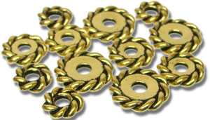 Gold Plated Twist Spacer Assortment - 12 Pieces