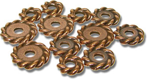Copper Plated Twist Spacer Assortment - 12 Pieces