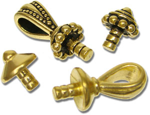 Gold Plated Bail And Base Assortment - 16 Pieces, Spacers & Bead Caps