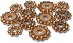 Copper Plated Beaded Spacer Assortment - 12 Pieces