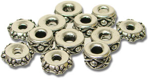 Silver Plated Design Spacer Assortment - 12 Pieces