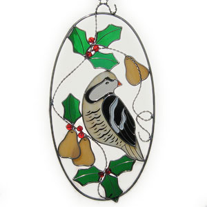 Partridge In A Pear Tree Oval Panel