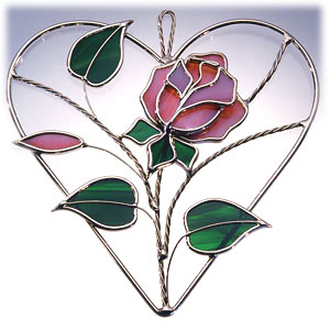 Pink Rose Heart Panel