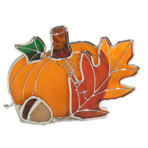 Pumpkin And Amber Leaf Votive
