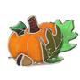 Pumpkin And Green Leaf Votive