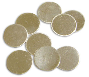 1/2 Silver Nickel Bead Cap Discs - 12