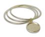 Bangle Bracelets With Double Sided Cabochon Charm