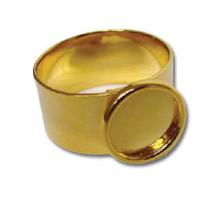 Small Gold Plated Round Cabochon Ring