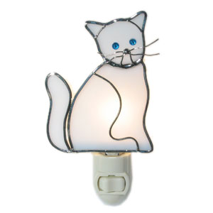 White Kitty Night Light
