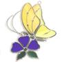 Yellow Butterfly And Purple Flower Suncatcher