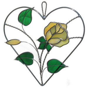 Yellow Rose Heart Panel