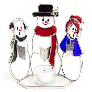 Caroling Snowmen Votive