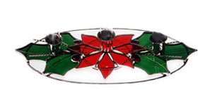 Poinsettia Triple Candle Holder