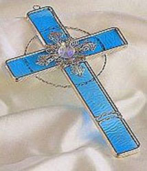 Blue Filigree Cross