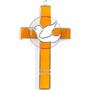 Amber Cross And Dove Suncatcher