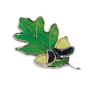 Green Oak Leaf And Acorns Suncatcher