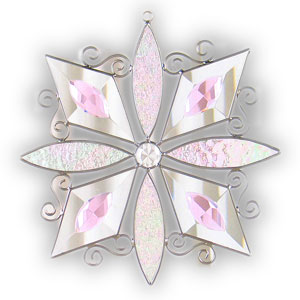Pink Bevel Snowflake