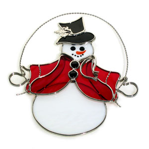Snowman ornament With Jacket Suncatcher