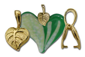 Gold Colored Leaf Prong Bail