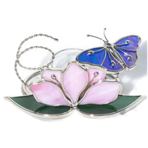 Butterfly And Flower Votive