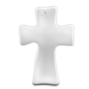 Bisque Cross Ornaments - 12 Pack