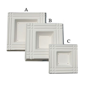 11-3/8 Hairline Rimmed Square Plate