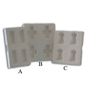 1 x 1-3/4 Keyholes Casting Mold - 4 Keyholes